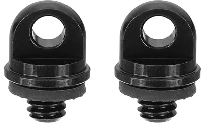 PATIKIL Camera Neck Strap Screw Holder 1/4, 2Pcs Aluminum Alloy Camera Fixing Screws for Wrist Strap Sling Tripod DSLR, Black