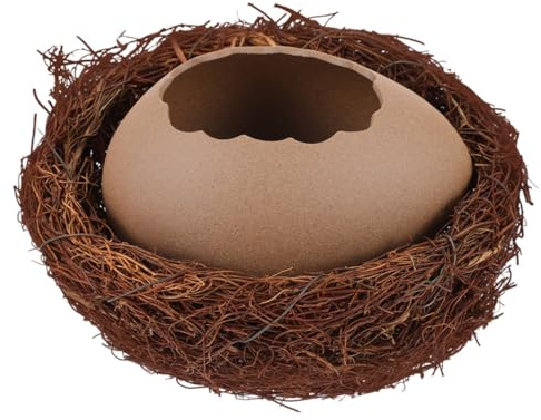 Artibetter Vaso Decorativo in Ceramica a Forma di Guscio con Nido fioriera Creativa per casa Ufficio e Giardino portavaso per Piante grasse Originale