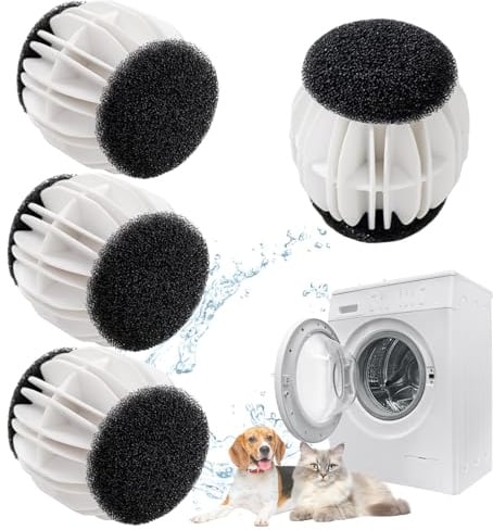 Tierhaarentferner Waschmaschine, 4pcs Waschmaschine Anti Fussel Bälle, Hundehaare Katzenhaarentferner Waschmaschine, Wiederverwendbar Fusselbälle, für Entfernt Tierhaare, Flusen, für Waschmaschine