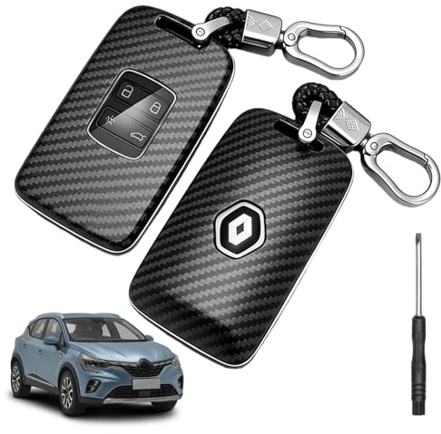 Etui Carte pour Renault, 1 pièce pour Megane 4, Coque Carte pour Renault, Porte Clé pour Carte pour Renault, Porte Clé pour Renault, pour Texture en Fibre de Carbone, légère, Lisse et pour Durable.
