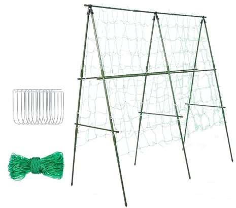 Tyinerc Garten Spalier Für Weinreben Und Trauben - Senkrechtes Klettergerüst für Gemüsepflanzen | Pflanzen Rankgitter Mit Clips | Für Gurken Tomaten Weinreben Bohnen Erbsen & Rankpflanzen