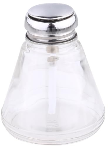Healifty Bouteille à Pression en Verre 220 ML Bouchon Métallique et Tube Plastique, Distributeur de Liquide Réutilisable pour Nettoyant et Soins, Format Compact pour Maison et Voyage