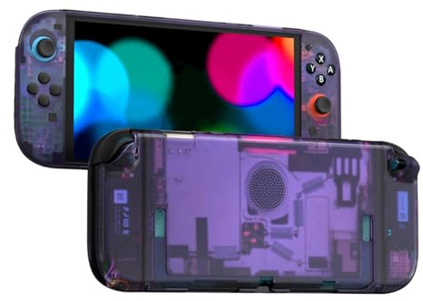 Hzxkqmil Transparent Housing Shell Replacement for Nintendo Switch 2 (2025) | Custom Clear Controller Faceplate Shell with Decorative Strips & Back Cover Plate DIY Case Accessories for Switch 2 Console