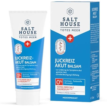 Salthouse Totes Meer Therapie Juckreiz Akut Balsam, mit Magnesiumchlorid speziell gegen akut juckende Hautirritationen, beruhigt und kühlt, 75ml