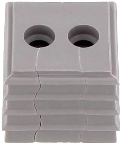 CONTA-CLIP 28596.6 Kabeldurchführungssystem Kdsclick, Dichtelement KDS-De 2x5-6 Gr, Montageart: Stecken, Länge x Breite: 20, 3 mm, Kabeldurchmesser Max.: 6 mm, IP 66, Farbe: Grau, 10 Stück