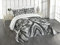 ABAKUHAUS Safari Tagesdecke Set, Aggressive Wild Tiger, Set mit Kissenbezug Moderne Designs, für Einzelbetten 170 x 220 cm, Hellgrau Schwarz