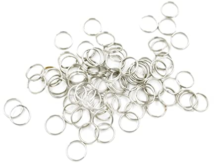 SUPVOX 100pcs Anneaux Porte Clé 10mm En Acier Inoxydable, Anneaux FractionnéS Pour Artisanat Et Bijoux Diy