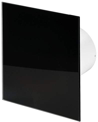 Awenta 100mm Standard Extractor Fan Matte Black Glass Front Panel TRAX Wall Ceiling Ventilation