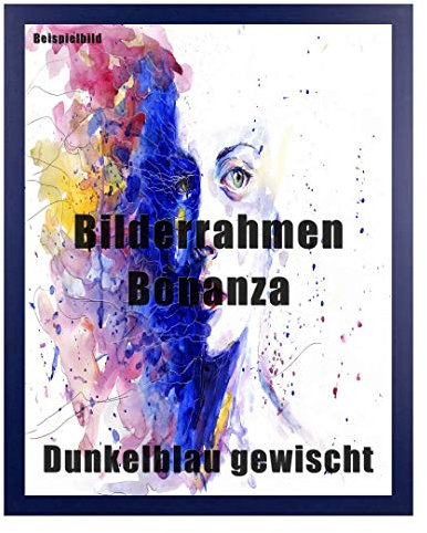 Homedecoration Bilderrahmen Bonanza Bildgröße 30 x 45 cm in Dunkel Blau gewischt mit Acrylglas klar 1 mm in 52 Farben