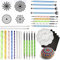 THE TWIDDLERS 35 Piece Mandala Dotting Tools Stencil Kit, with Acrylic Paint Tray - Rock Stone Painting Canvas & Nail Arts Kids' Mandalas, Kids Arts and Crafts Activity