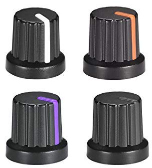 40 Stück Lautsprecher Effekt Verstärker Pedal schwarz Potentiometer Knopf 4 Farben Marke