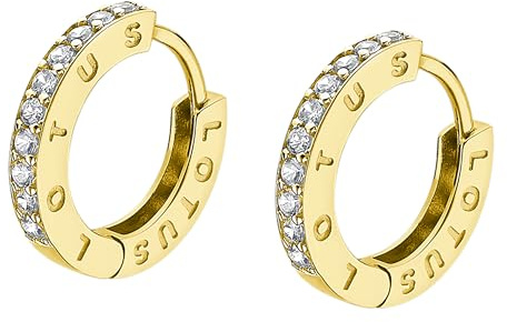 LOTUS SILVER Aros de Plata Mujer LP1887-4/4 | Ligeros, Cómodos y Resistentes, Cierre Seguro Congo, Aros Dorados, Basics, Argollas de Plata, Colección It Girl