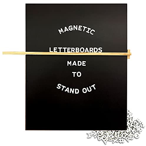 JUT MADE Magnetisches Buchstabenbrett – veränderbares Briefablage – Holz-Finish – Zimmer/Büro/Zuhause Dekor Schilder (40,6 x 50,8 cm, schwarz)