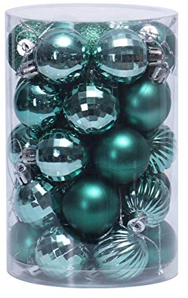 Weihnachtskugeln,Christbaumkugeln Weihnachtsdeko Set Weihnachtsbaumdekorationen Bälle Xmas Party Hängende Ball Ornamente Weihnachtsdekorationen für Zuhause Neujahrsgeschenk-30 Stück 40mm,Dunkelgrün