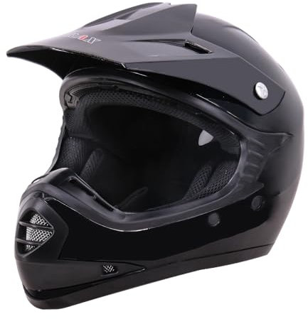 Zorax Black L (53-54cm) Kids MX Motocross Helmet Children Motorbike Dirt Bike Helmet ECE 22-06