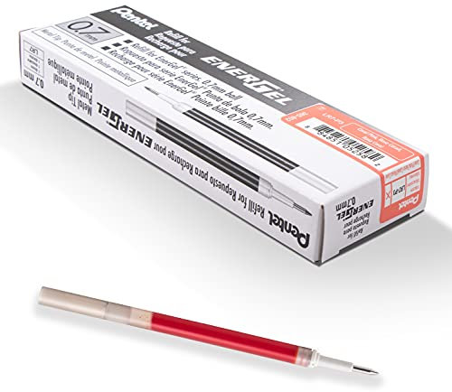 Pentel EnerGel LR7 Nachfüllmine für 0.7 mm Gelschreiber, koralle (12 Stück)