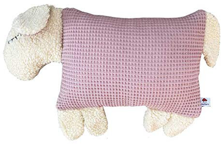 Glückspilz Kuscheltier mit Namen Bestickt | Stofftier Schaf | personalisiertes Kuscheltier Baby I Plüschtier | Waffelpique I Rosa