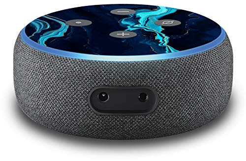 2er Set Folie Cover für intelligenten Smart Speaker Lautsprecher Aufkleber Schutzfolie Skin selbstklebend passgenau Klebefolie für Sprachassistent R137 (Nr. 27 Marmor Blau)