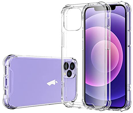 WALCHO Case for iPhone 12 and iPhone 12 Pro, With Air Bumper Conners [Shock-Absorbing] Cover for iPhone 12/12 Pro - Crystal Clear, 6.1-inch