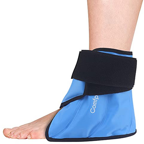 Comfpack Poche de glace enveloppante pour soulager la douleur, thérapie par le chaud et le froid, pour tendinite d'Achille, fasciite plantaire, entorse de cheville, gonflement, épine calcanéenne,