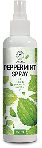 Pfefferminz Aromaspray 250 ml - Raumspray mit Ätherischem Pfefferminzöl - Pfefferminz Öl Spray zur Aromatisierung der Luft - Raumnebel - Kissen- und Leinenspray - Duftspray - Raumduft