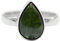 Ring aus massivem 925er-Sterlingsilber mit natürlichem grünem Turmalin, Größe S 7. Wiesen.