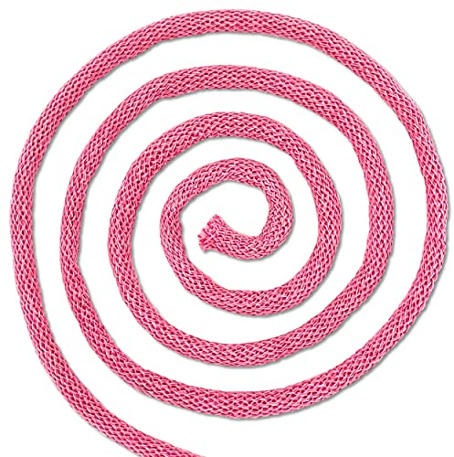 Wohnkult 1 m Baumwollkordel geflochten Schnur Seil Makramee Ø 9 mm | 28 Auswahl | Meterware (013 | Rosa)