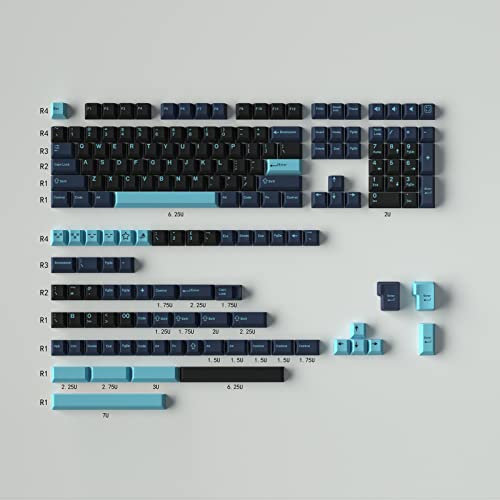 Doubleshot Cherry Profile Keycaps 172 Keys Hammerhead Keycaps Set Suitable for 61/64/87/104/108 Cherry MX Switches, ISO and ANSI Layout for Mechanical Keyboards