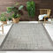 VIMODA Teppich In- und Outdoor Flachgewebe Terrasse Balkon Wintergarten Robust Abstrakt Grau Anthrazit Braun, Farbe:Grau, Maße:160x220 cm