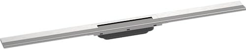 hansgrohe Fertigset Duschrinne RainDrain Flex, Abflussrinne 900mm, Bodenablauf Dusche kürzbar, Edelstahl gebürstet