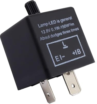 HISports 3-poliges Blinkrelais CF14KT, 12V Flasher für LED Blinker, Blinkgeber für Motorräder und Traktoren, Einstellbare Frequenz 0,1W-150W