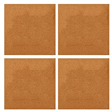 FORVOLWCO 4 Stück Korkplatten Selbstklebende, Wandkorkplatten mit Starker Klebstoff, Hitzebeständig Korkmatte for DIY Modellbau Basteln Pinnwand Korkfliese, 30x30cm (Color : Original Wood Color)