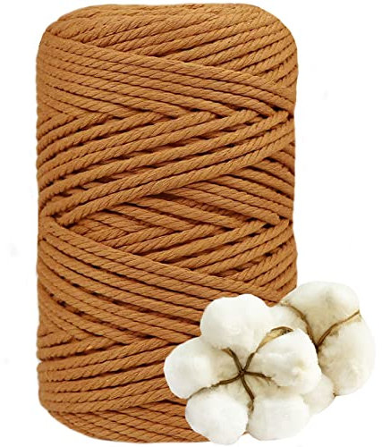 DXRPO Filato macramè, 5 mm x 100 m, Filato di Cotone macramè, Corda per Macrame 5mm,per Fai da Te, macramè, fioriera macramè, Regalo per buoni Amici, pianta appesa(Marrone Scuro)