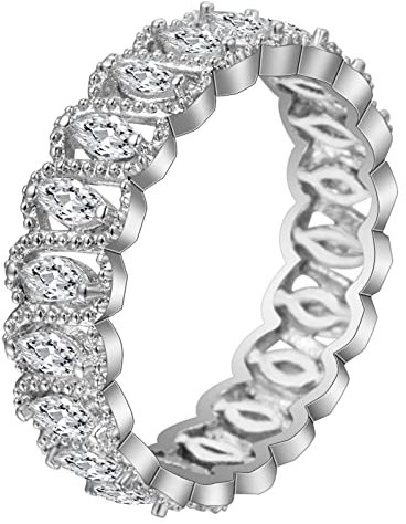 Aotiwe Ringe Frauen Klein, Ring Damen Modeschmuck Zwei Krappen Set mit Zirkon Silber Größe 54 (17.2)