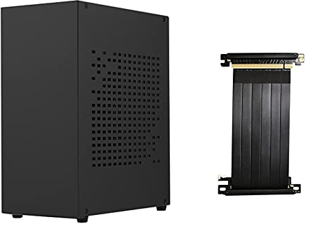JNJOOD A07 Mini ITX, Multifunktions-HTPC-Gehäuse, kompaktes Design mit Wärmeableitung und Grafikkarten-Verlängerungskabel (USB 3.0)