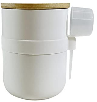 OnePine 800ml/27 oz Boîte de rangement cuisine avec couvercle et cuillère, boîte à biscuits en porcelaine, boîte céramique pour céréales, café, épices, thé, sucre, sel