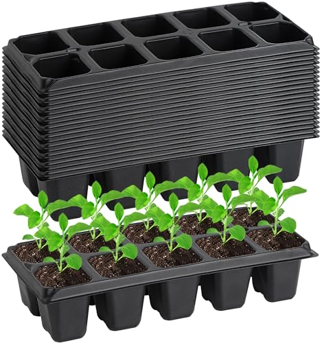 Yard Yard 200 Cells Seedling Plug Trays - 20 PCS Reusable Seed Starter Container for Nursery Growing Plants Propagation Germination 28x13cm/ 11x5 inch GP02A20