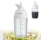 WAITLOVER Shaker à vinaigrette facile à prendre en main avec mélangeur H8X0 pour sauces avec échelle étanche Blanc