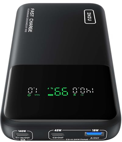 INIU Batterie Externe, 140W Power Bank 25000mAh, Batterie Portable USB C Input & Output PD3.1 Charge Rapide, Compatible avec Macbook Pro iPhone16 15 14 13 Samsung S23 iPad Steam Deck etc