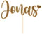 Alsino personalisierter Cake Topper Tortenstecker Schriftzug, Name, Wunschtext graviert - Geburtstag, Taufe, Geburt,Tortendeko, Gravur personalisiert - aus Holz, (LA-118) Name graviert