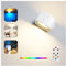 Lampada da Parete, Lampada Led Con Telecomando Batteria Ricaricabile, Lampada A Led Per interni Con Controllo 4 Livelli di Luminosità 3 Modalità di Colore Ruotabile A 360°(Bianco + 7 colori RGB)