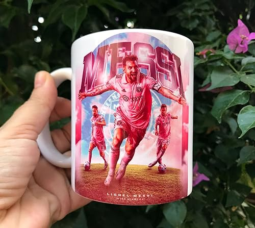 Taza de cerámica Messi Inter Miami. Campeón Leagues Cup 2023.