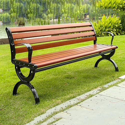 PALE 1,2 M Parkbank, Zinklegierung + Beine Aus Aluminiumguss, Gartenbank for Terrasse, Veranda, Rasen Und Landschaften