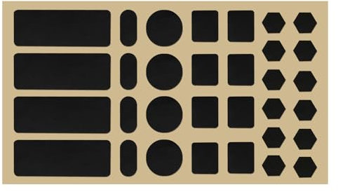 OTOTEC 32 Stück Maus Griffband - Schaumstoff, Schwarz, Rutschfest und Schweißabsorbierend - 0,5 mm Dünn - Fünf Größen - DIY-Schneiden