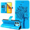 Dcjlbo Cover per Xiaomi Redmi Note 13 5G Custodia Cover in Pelle Portafoglio a Libro con Fiori Disegni Porta Carte Magnetica Cover Flip Case Cuoio Antiurto Custodia per Xiaomi Redmi Note 13 5G-Blu