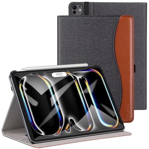 ZtotopCases Hülle für iPad Pro 13 Zoll 2024, Premium PU Leder Leichte Geschäfts Cover mit Automatisches Ruhen/Wecken für iPad Pro 13 Zoll 7.Generation Tablette, Denim Schwarz