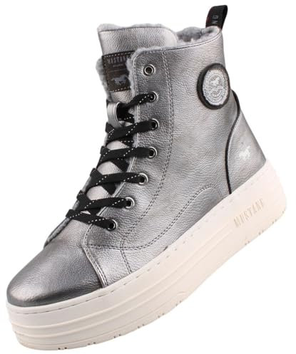 MUSTANG Damen High-Top Sneaker Silber EU 40