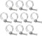 sourcing map 10Pcs Double Wire Hose Clamp, 38-42mm Adjustable Stainless Steel Wire Hose Clips with M8 Bolt for Dust Collection Hose, Pump Hose Pipe