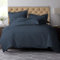 Pizuna 100% Coton Ensemble de Housses de Couette 140x200 cm 1 Personne Bleu Fonce, Tissu de Satin de Coton à 600 Fils au Pouce carré Housse de Couette Luxueuse avec Fermeture à Boutons