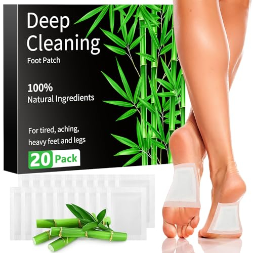 Radikor 20 Stück Detox Fußpflaster, Entgiftungspflaster Füße für Stressabbau & Tiefschlaf, 100% Natürliche Fußpflaster zur Entgiftung, Detox Pflaster Fußpads, Natural Deep Cleansing Foot Pads